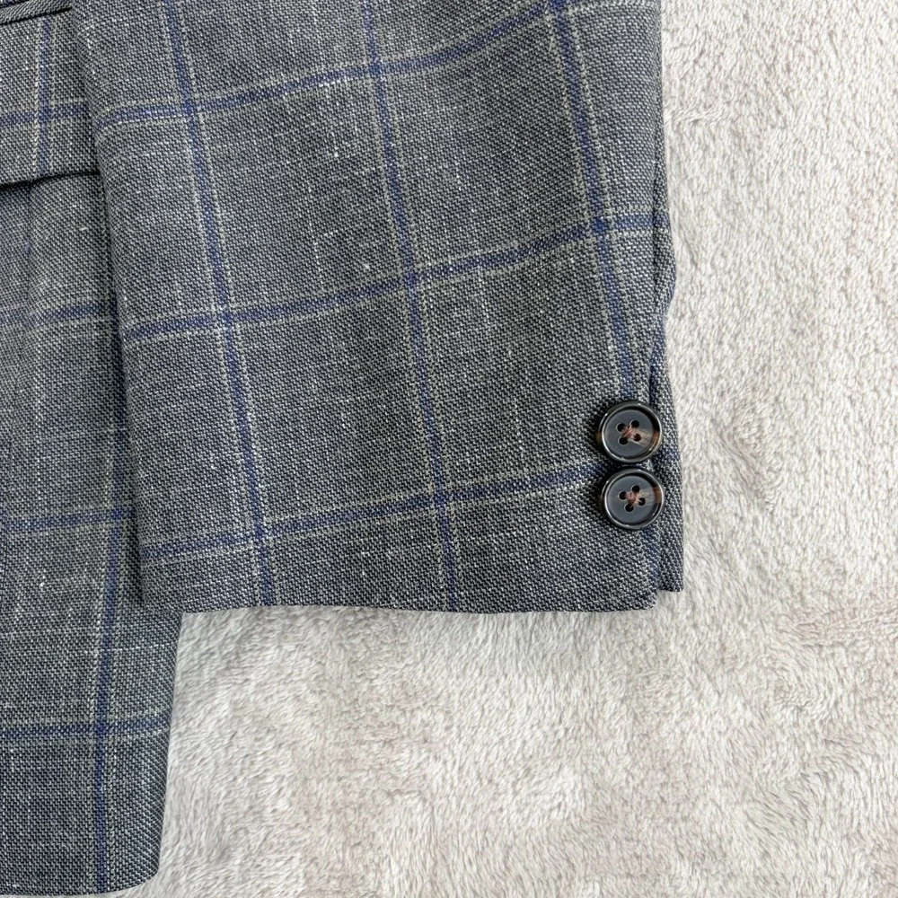 VTG Lauren Ralph Lauren Blazer Jacket Wool Silk Linen Blend WindowPane Men 38R